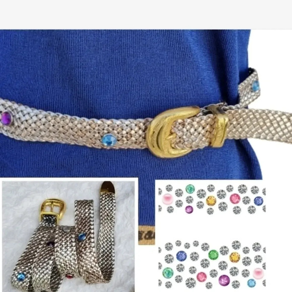 Vintage‎ superglam "jeweled"  belt M..L - Picture 1 of 10